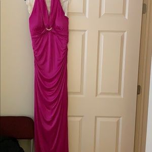 Gorgeous fuschia formal halter dress